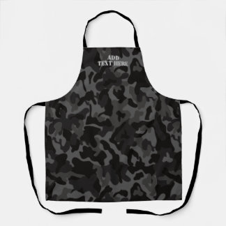 Modernes Night Black Camouflage Camouflage Muster Schürze