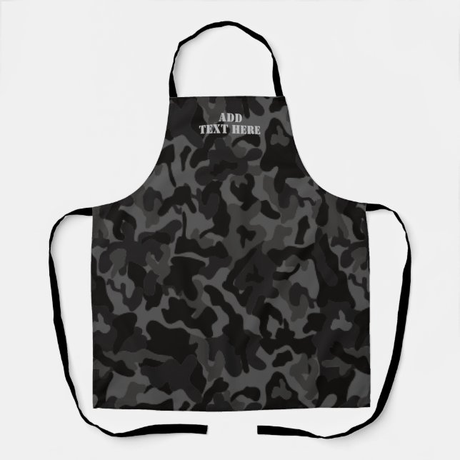 Modernes Night Black Camouflage Camouflage Muster Schürze (Vorderseite)