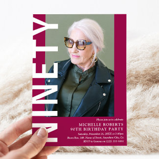 Modernes NINETY Foto 90. Geburtstagsparty Einladun Einladung