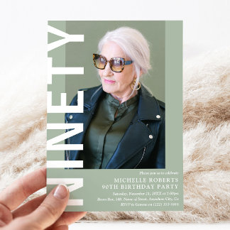 Modernes NINETY Foto 90. Geburtstagsparty Einladun Einladung