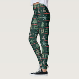 Modernes nordisches Strick-Muster Fun Ugly Sweater Leggings