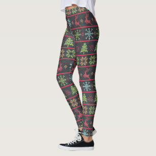 Modernes nordisches Strick Muster Ugly Sweater Cha Leggings