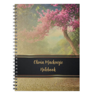 Modernes Notebook Gold Nebel Blütenkirsche Blossom Notizblock