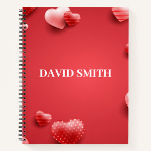modernes Notebook mit Herz Notizbuch