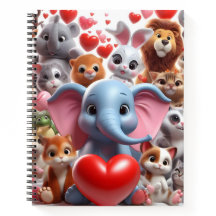 Modernes Notebook mit Tieren