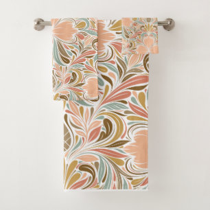 Modernes Nouveau Boho Muster Badhandtuch Set