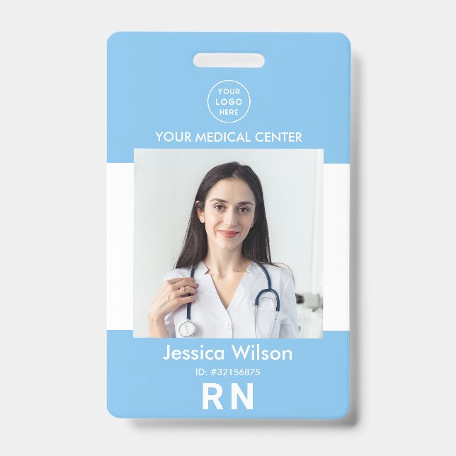 Modernes Nurse-ID Medizinisches Personal Blue Abze Ausweis (Front)
