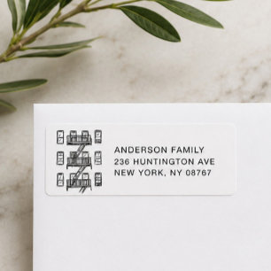 Modernes NYC-Umzug-Rücksende-Adressetikett