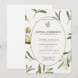 Modernes Olive Branch Brautparty Einladung