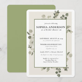 Modernes Olive Branch Brautparty Einladung