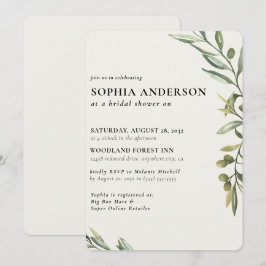 Modernes Olive Branch Brautparty Einladung