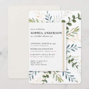 Modernes Olive Branch Brautparty Einladung