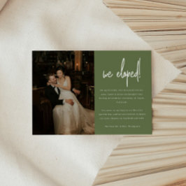 Modernes Olive Green Foto Hochzeitsfest Ankündigung