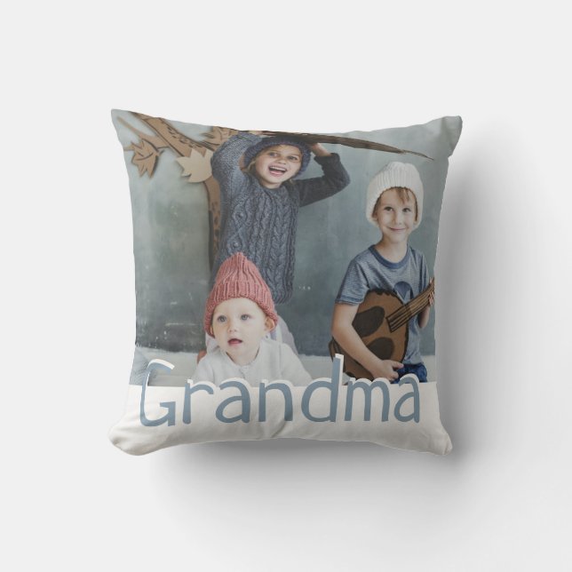 Modernes Oma Foto & Angebot | Benutzerdefinierte F Kissen (Vorderseite)