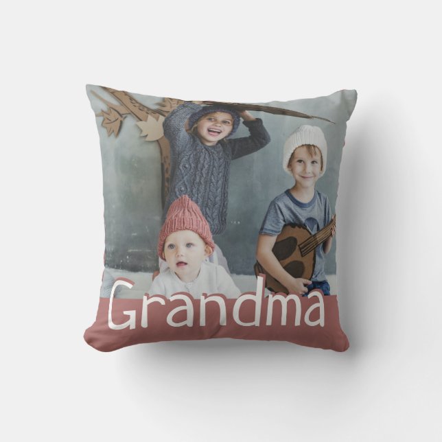 Modernes Oma-Foto und Niedliches Geschenkkissen Kissen (Vorderseite)
