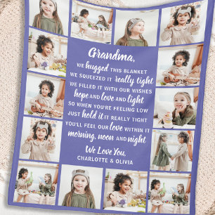 Modernes Oma Gedicht Großeltern FotoCollage Fleecedecke