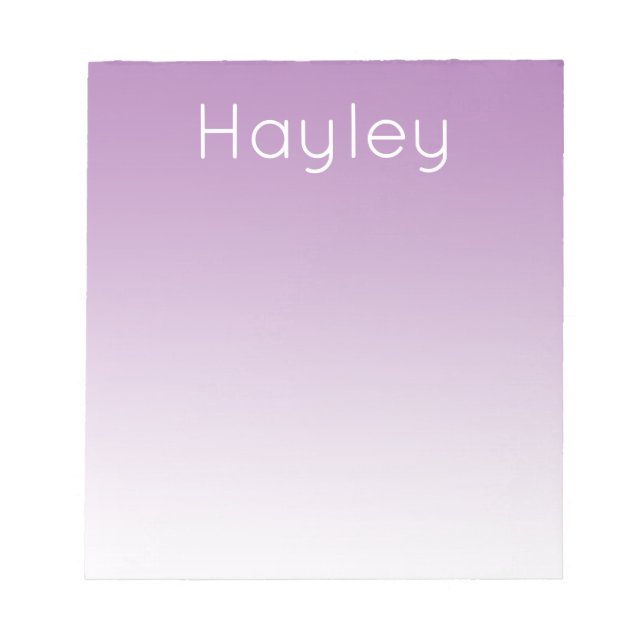 Modernes Ombre Personalisiert Notepad, Lila Notizblock (Vorderseite)