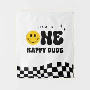 Modernes One Happy Typ Geburtstagsparty Wandteppich
