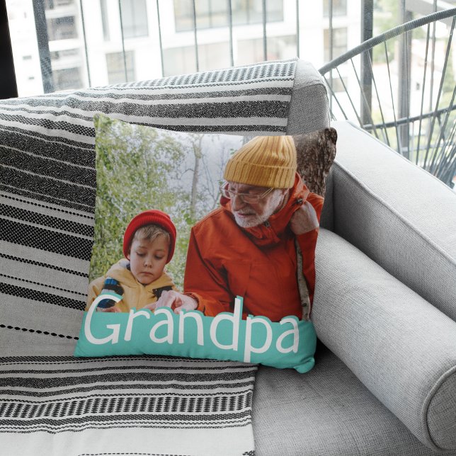 Modernes Opa-Foto und Niedliches Geschenkkissen Kissen (Von Creator hochgeladen)