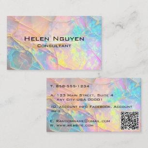 Modernes Opal Stone Simuliertes Hologramm Gold Vei Visitenkarte