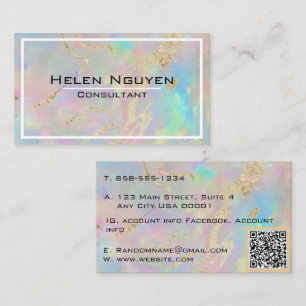 Modernes Opal Stone Simuliertes Hologramm Gold Vei Visitenkarte