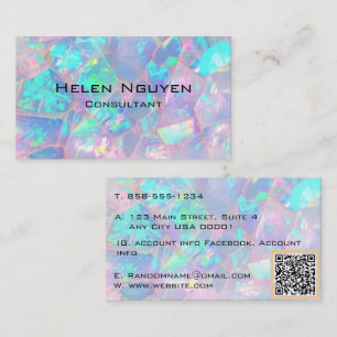 Modernes Opal Stone Simuliertes Hologramm Gold Vei Visitenkarte
