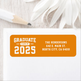 Modernes Orange Abschluss Rücksendeadresse