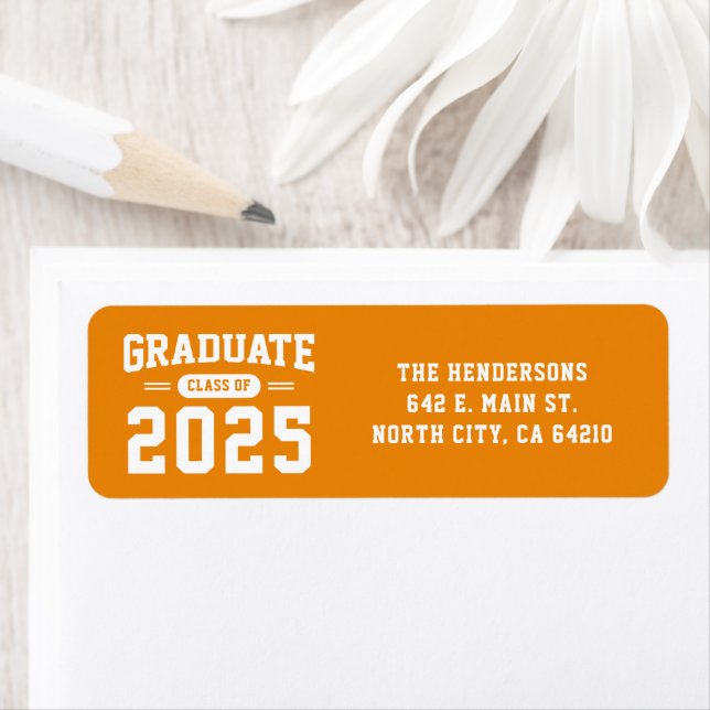 Modernes Orange Abschluss Rücksendeadresse (Insitu)