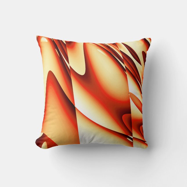 Modernes orange abstraktes Throw-Kissen Kissen (Vorderseite)