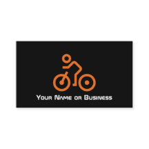 Modernes Orange Bike Symbol auf dem Black Bicyclis