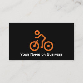 Modernes Orange Bike Symbol auf dem Black Bicyclis Visitenkarte
