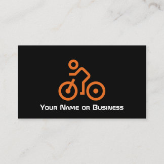 Modernes Orange Bike Symbol auf dem Black Bicyclis Visitenkarte