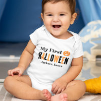 Modernes Orange Black mein erstes Halloween mit Na