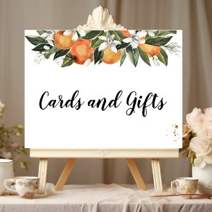 Modernes Orange & Blume Aquarell Poster