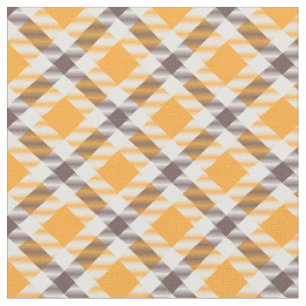 Modernes Orange Brown Kariertes Muster Stoff