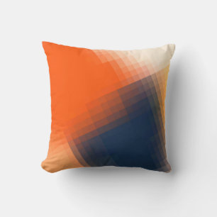 Modernes, orange-gelbes Muster Kissen