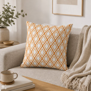 Modernes Orange Geometric Muster Kissen