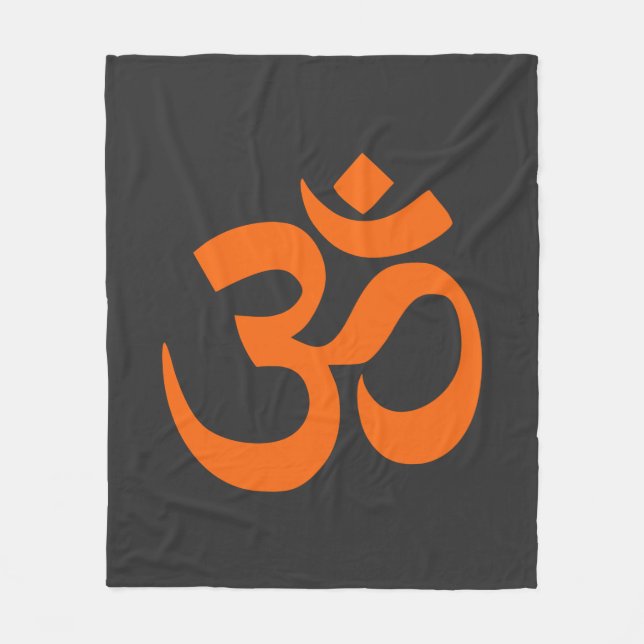 Modernes Orange Om Fleecedecke (Vorderseite)