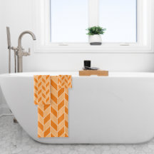 Modernes Orange Peach Herringbone Zickzack Muster