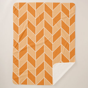 Modernes Orange Peach Herringbone Zickzack Muster Sherpadecke