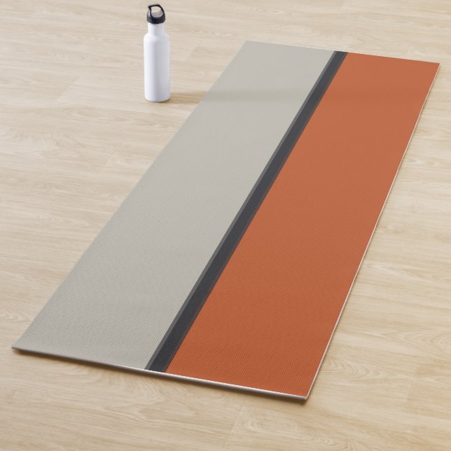 Modernes Orange Red Navy Dunkel Gray Strip Muster Yogamatte (Beispiel)