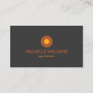 MODERNES ORANGE SUN LOGO on DARK GRAY Visitenkarte