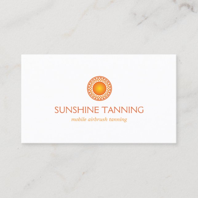 MODERNES ORANGE SUN-LOGO VISITENKARTE (Vorderseite)