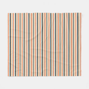 Modernes Orange- und Navy-Vertikal-Streifen Gemust Fleecedecke