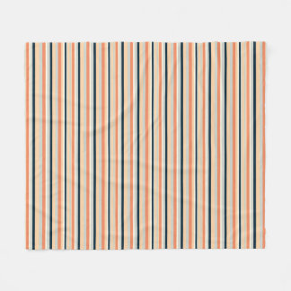 Modernes Orange- und Navy-Vertikal-Streifen Gemust Fleecedecke