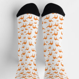 Modernes Orange & White Camel Muster Socken