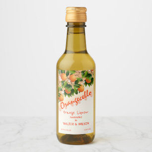 Modernes Orangecello Orange Weinetikett