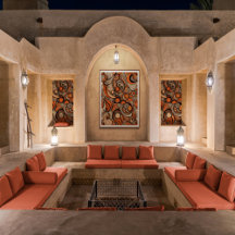 Modernes, orangefarbenes Abstraktes Muster