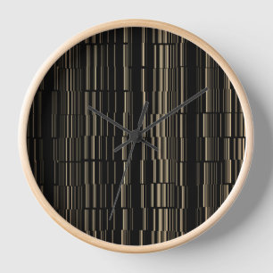 Modernes orangefarbenes Beige Schwarz Streifen Uhr