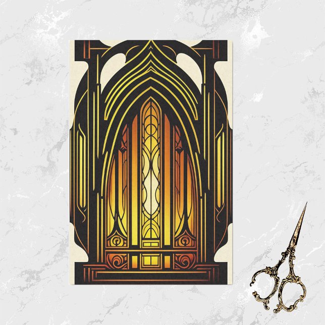 Modernes orangefarbenes Jugendstil-Glas Seidenpapier (Von Creator hochgeladen)